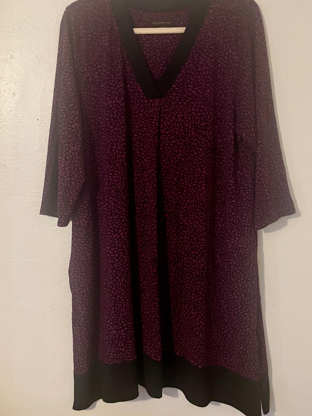 Donna Karan Sleepwear Purple Black Modal Abstract Print Sleep Gown L